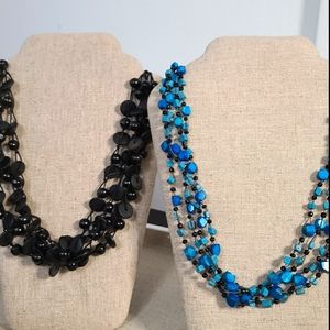 Vintage Multi Strand Beaded Necklaces Lot of 2